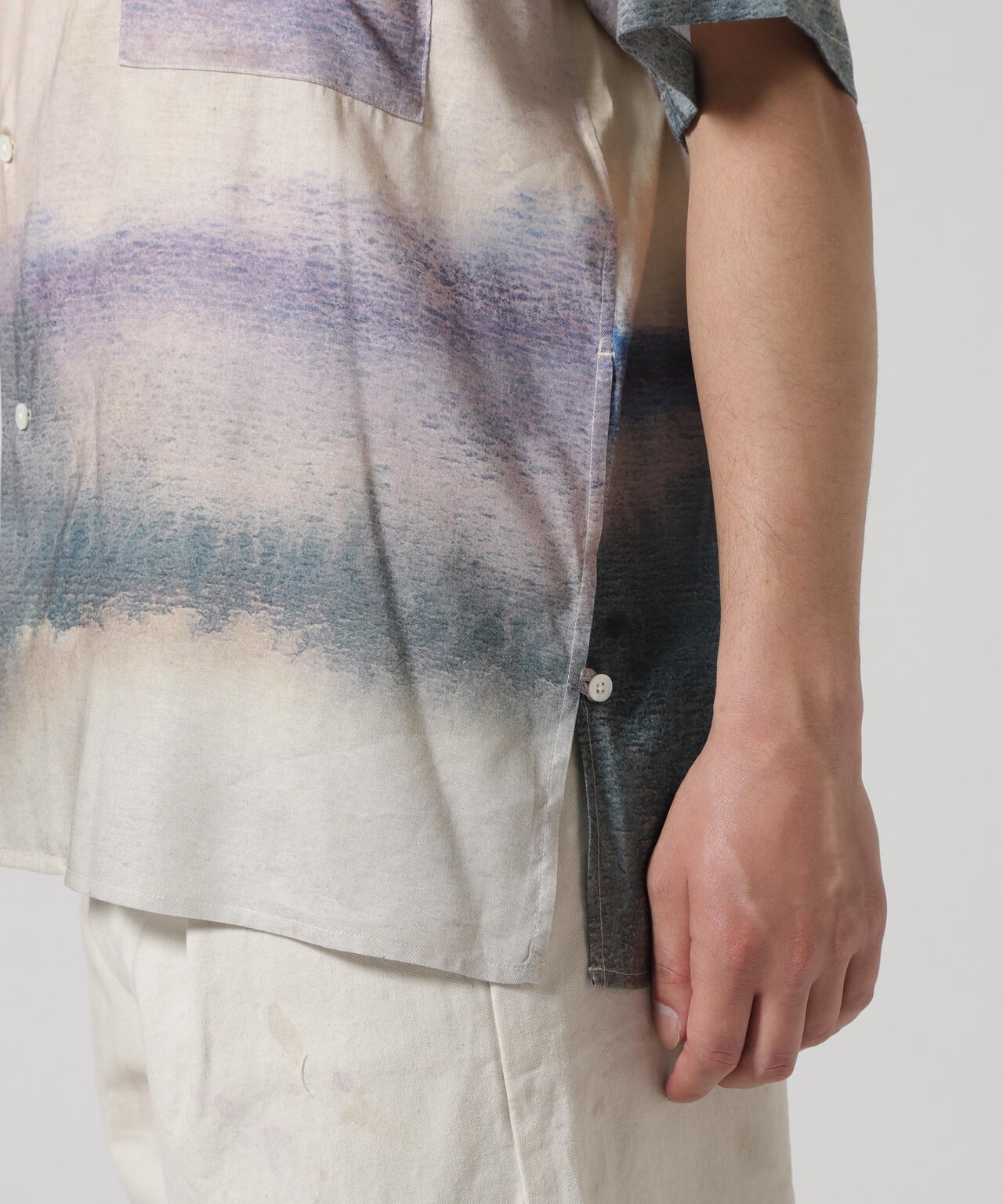YOKE/ヨーク/LANDSCAPE OPEN COLLER SHIRT