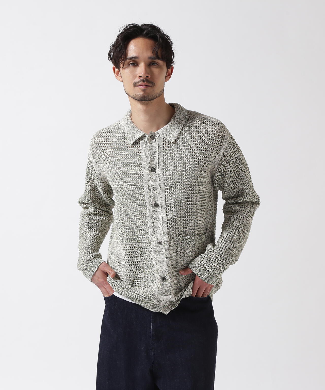 YOKE / ヨーク / MESH KNITTED SHIRT CARDIGAN