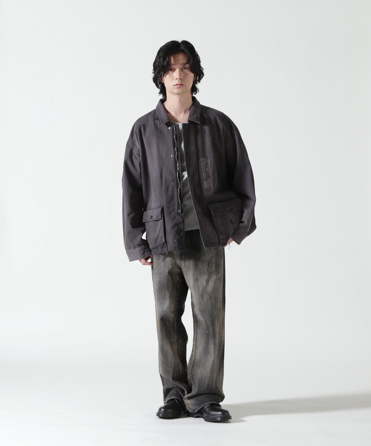 ANCELLM/アンセルム/AGING MIDDLE STRAIGHT 5P DENIM/ANC-PT121-A