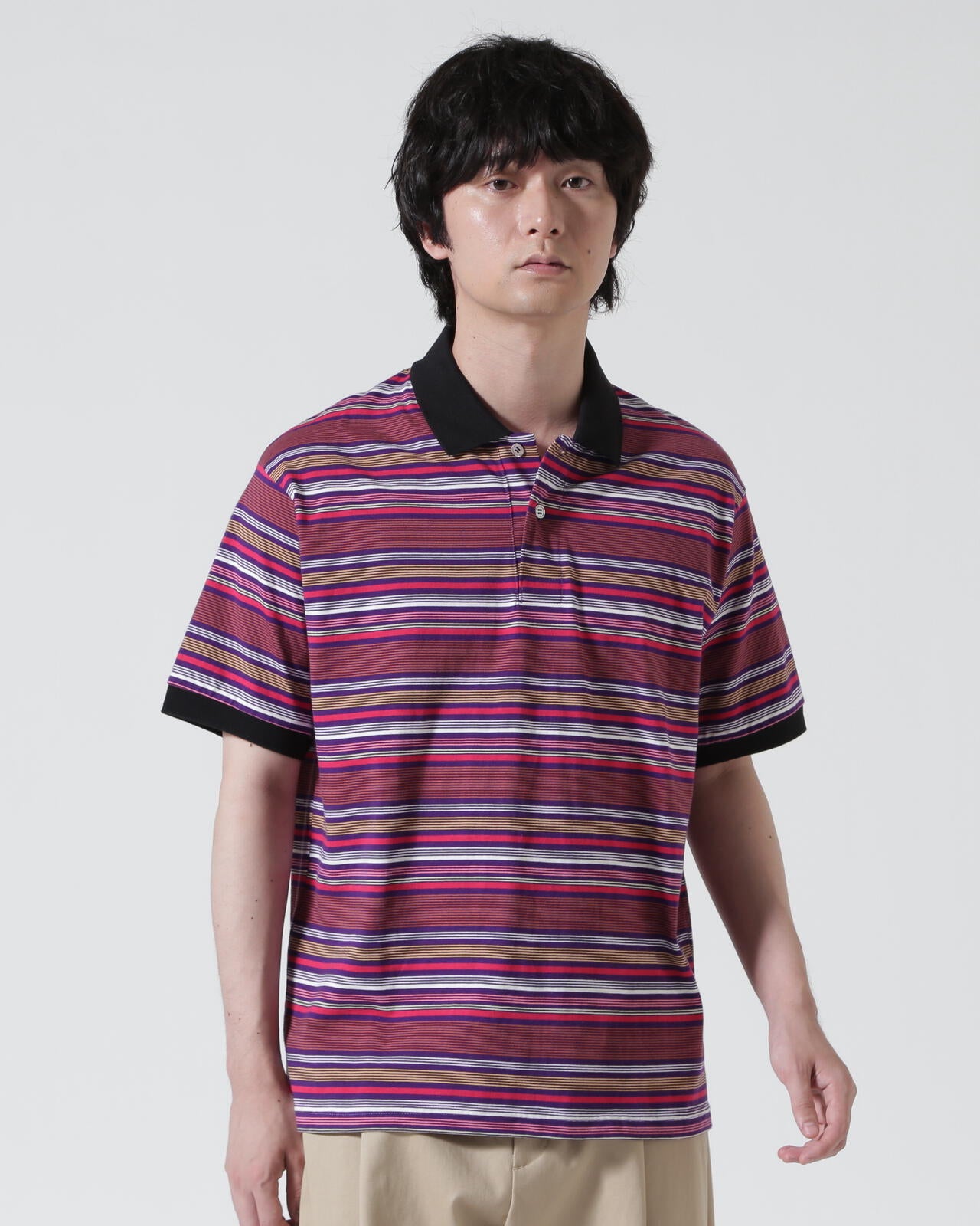 The Make Happy Studio/ザメイクハッピーストゥディオ/BODER POLO SHIRTS