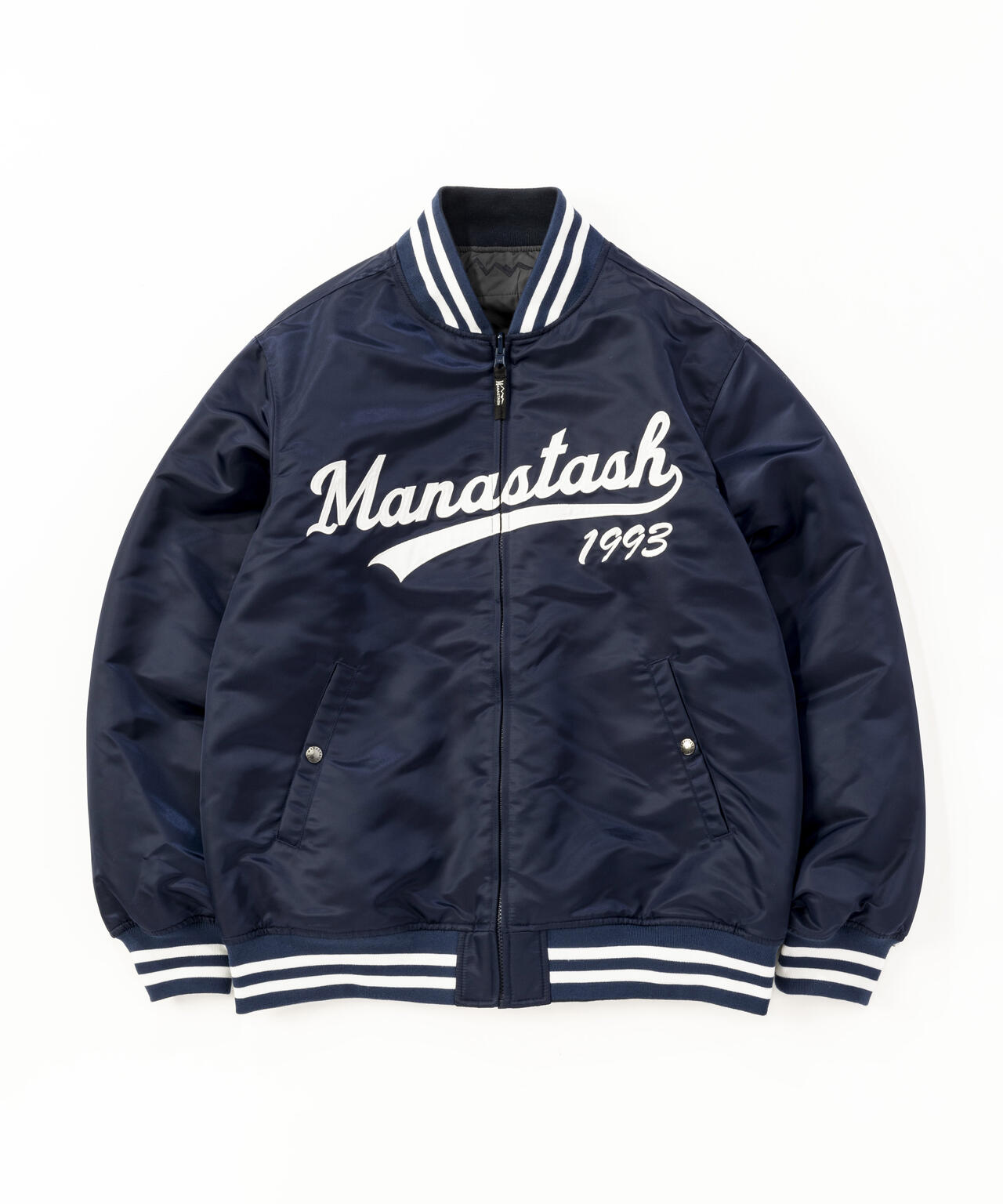 MANASTASH/REVERSIBLE NYLON VARSITY JACKET