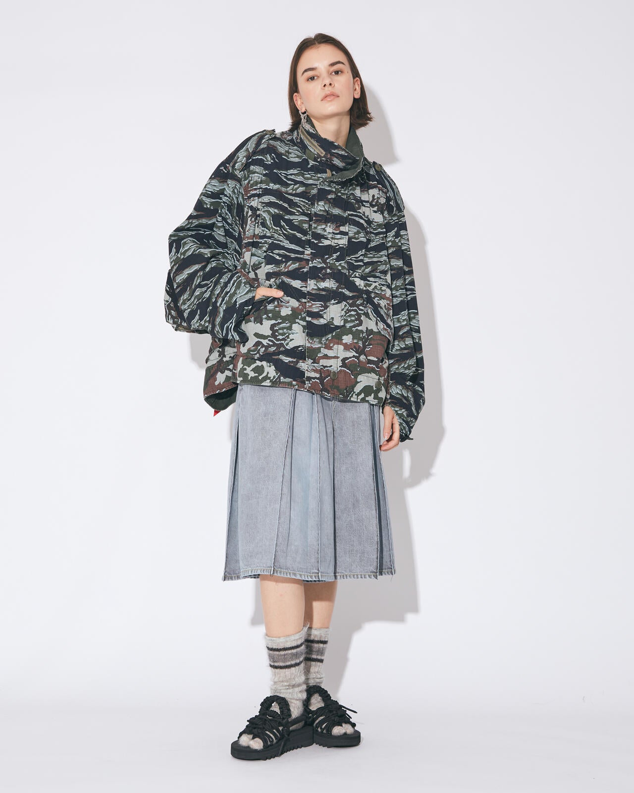 beautiful people × Alpha|double-end camouflage field jacket