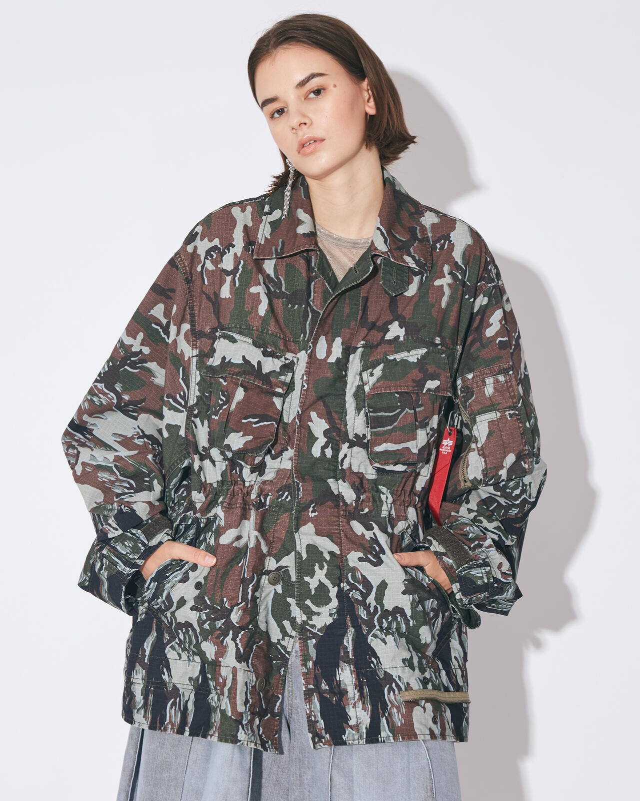 beautiful people × Alpha|double-end camouflage field jacket