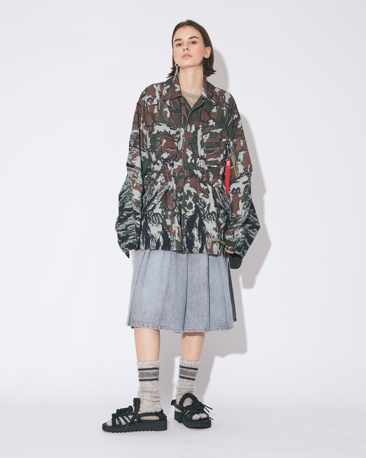 beautiful people × Alpha|double-end camouflage field jacket