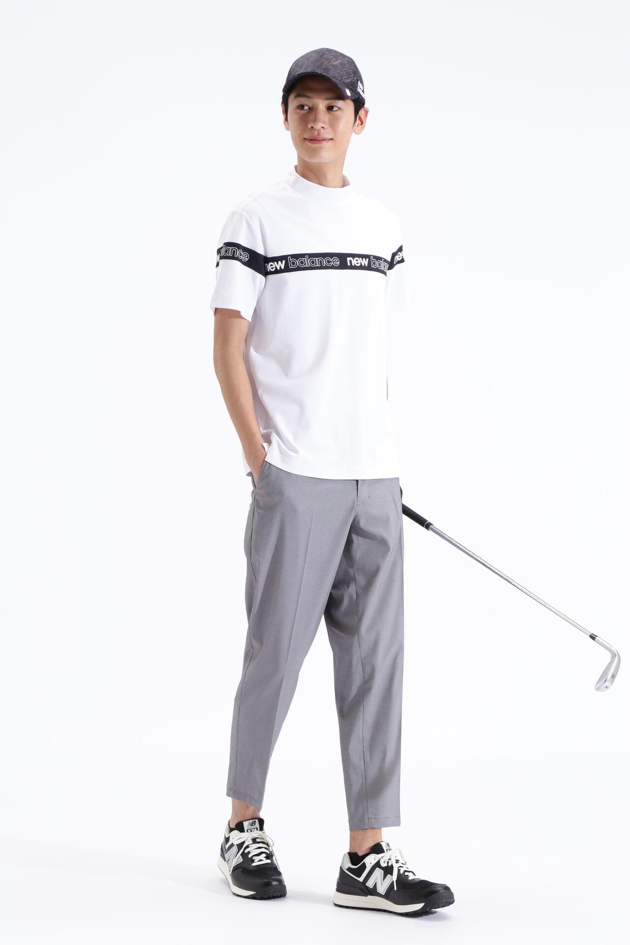 千鳥格子柄 ワイド テーパード クロップドパンツ (MENS SPORT)