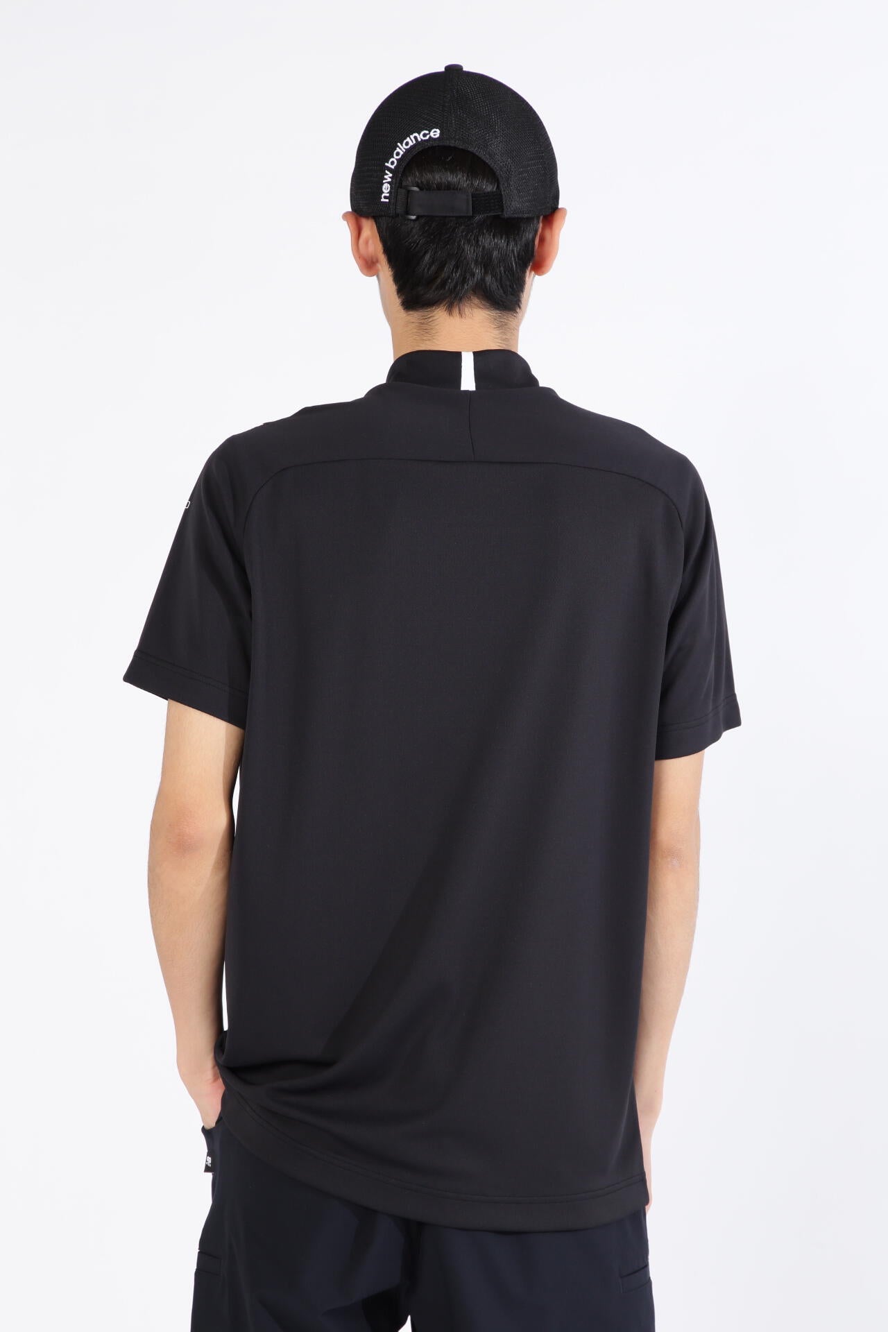 ダブルフェイス裏ハニカム 半袖 モックネック プルオーバー (MENS SPORT)