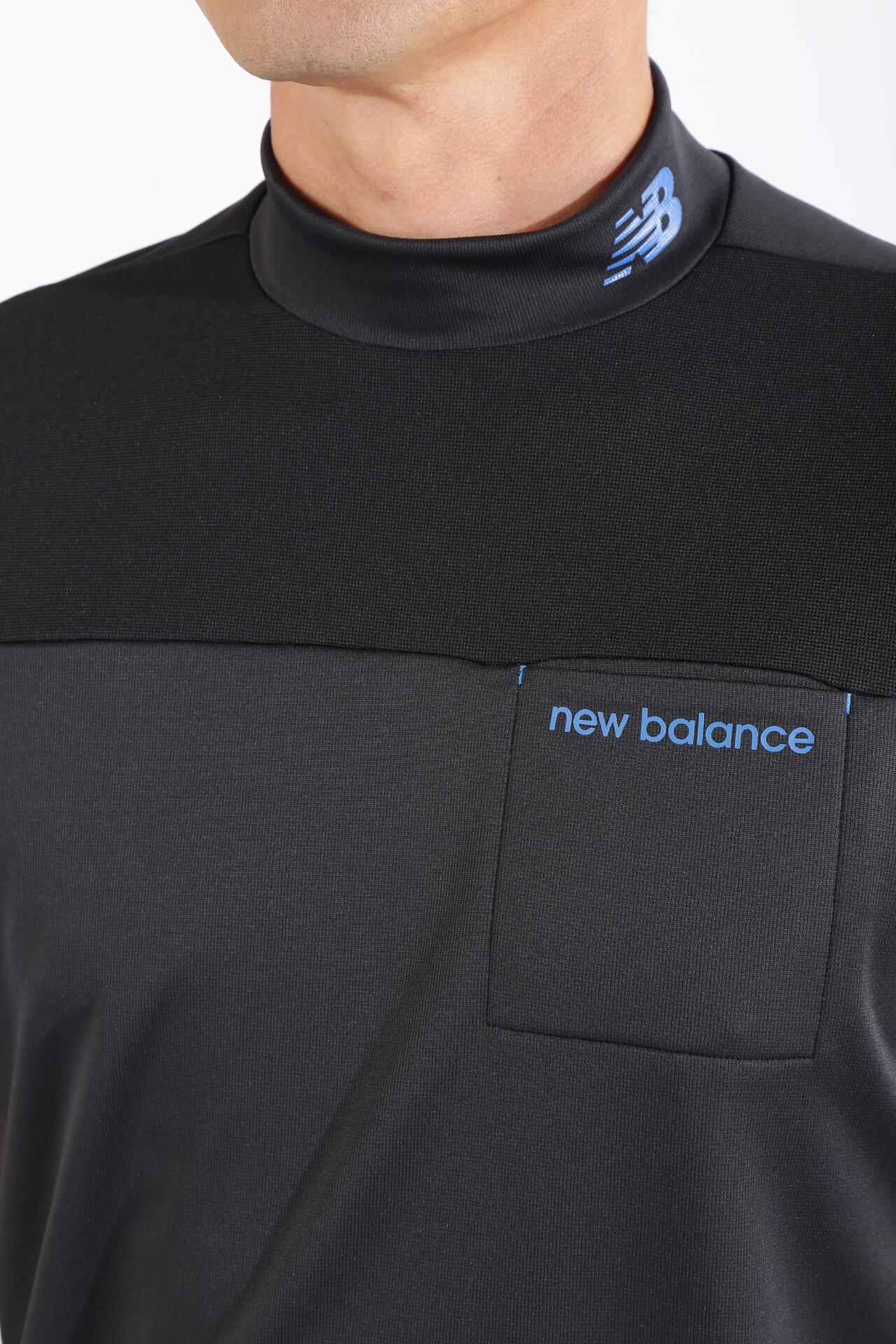 チェックピケ×ワッフルピケ 半袖 モックネック プルオーバー (MENS WORLD)