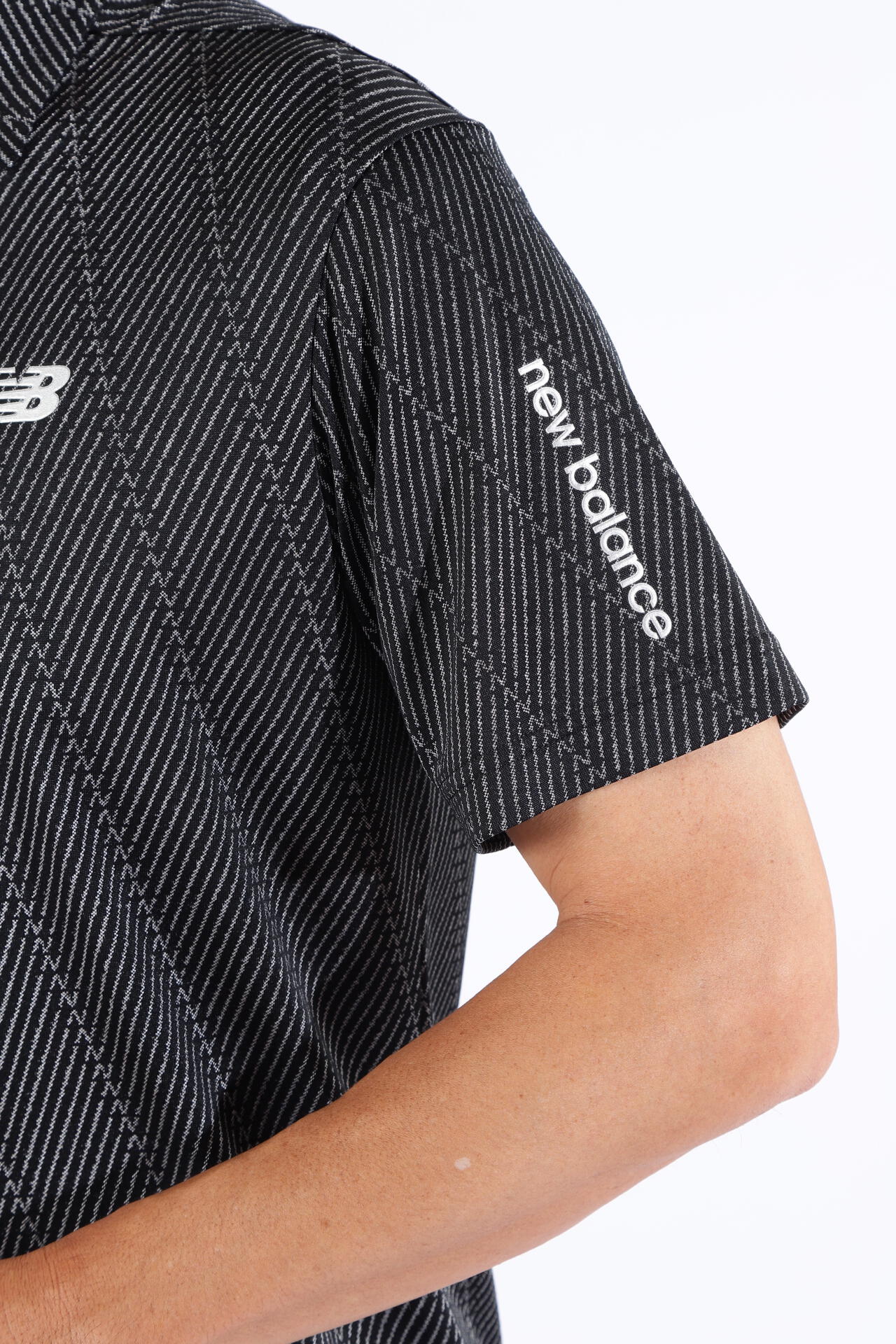 Nヘリンボーン柄 半袖 カラーシャツ (MENS WORLD)