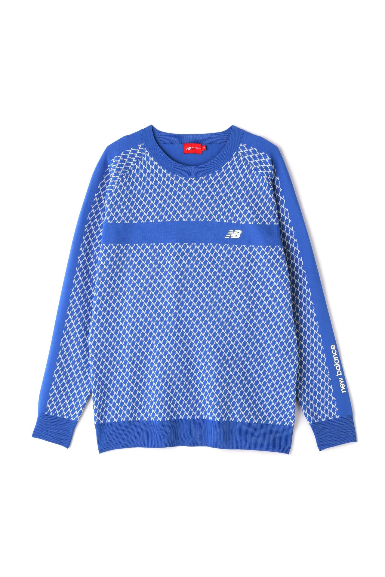 Nチェック柄 クルーネック ニット プルオーバー (MENS WORLD)