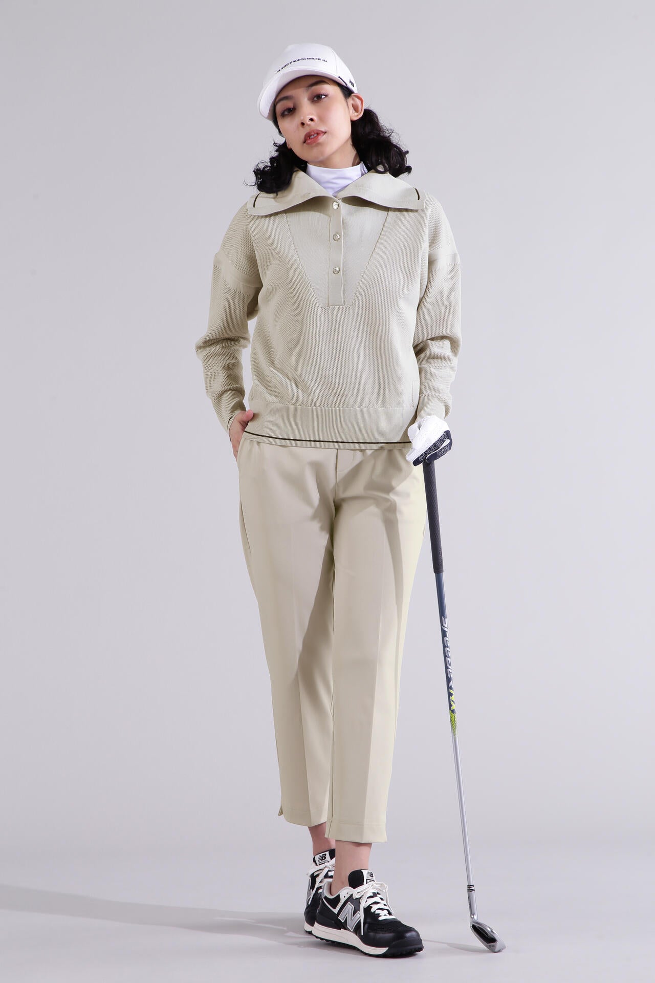 【直営店舗限定】オープンカラー ニット プルオーバー (WOMENS)