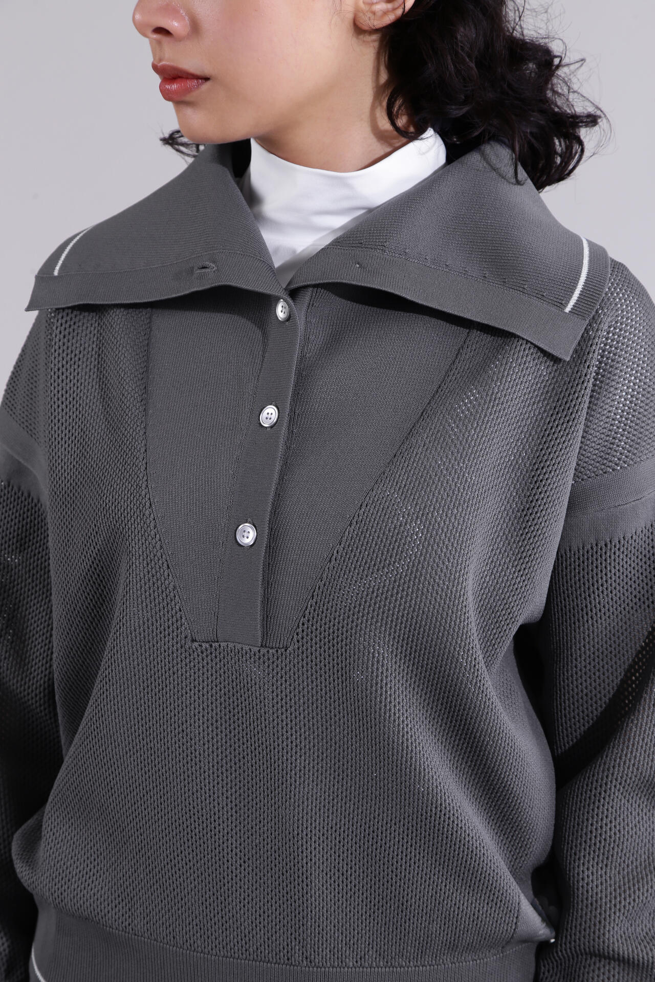 【直営店舗限定】オープンカラー ニット プルオーバー (WOMENS)