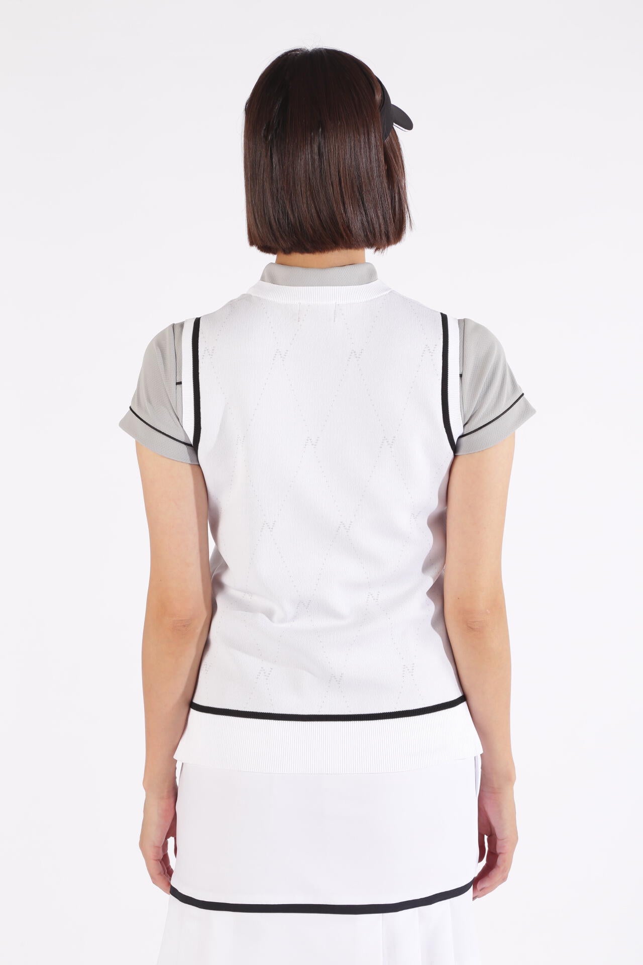 Nアーガイル クルーネック ニット ベスト (WOMENS WORLD)