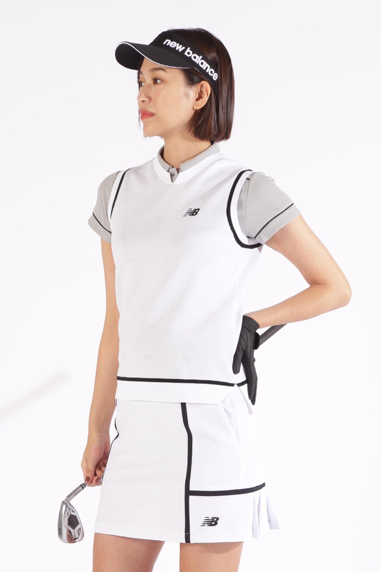 Nアーガイル クルーネック ニット ベスト (WOMENS WORLD)