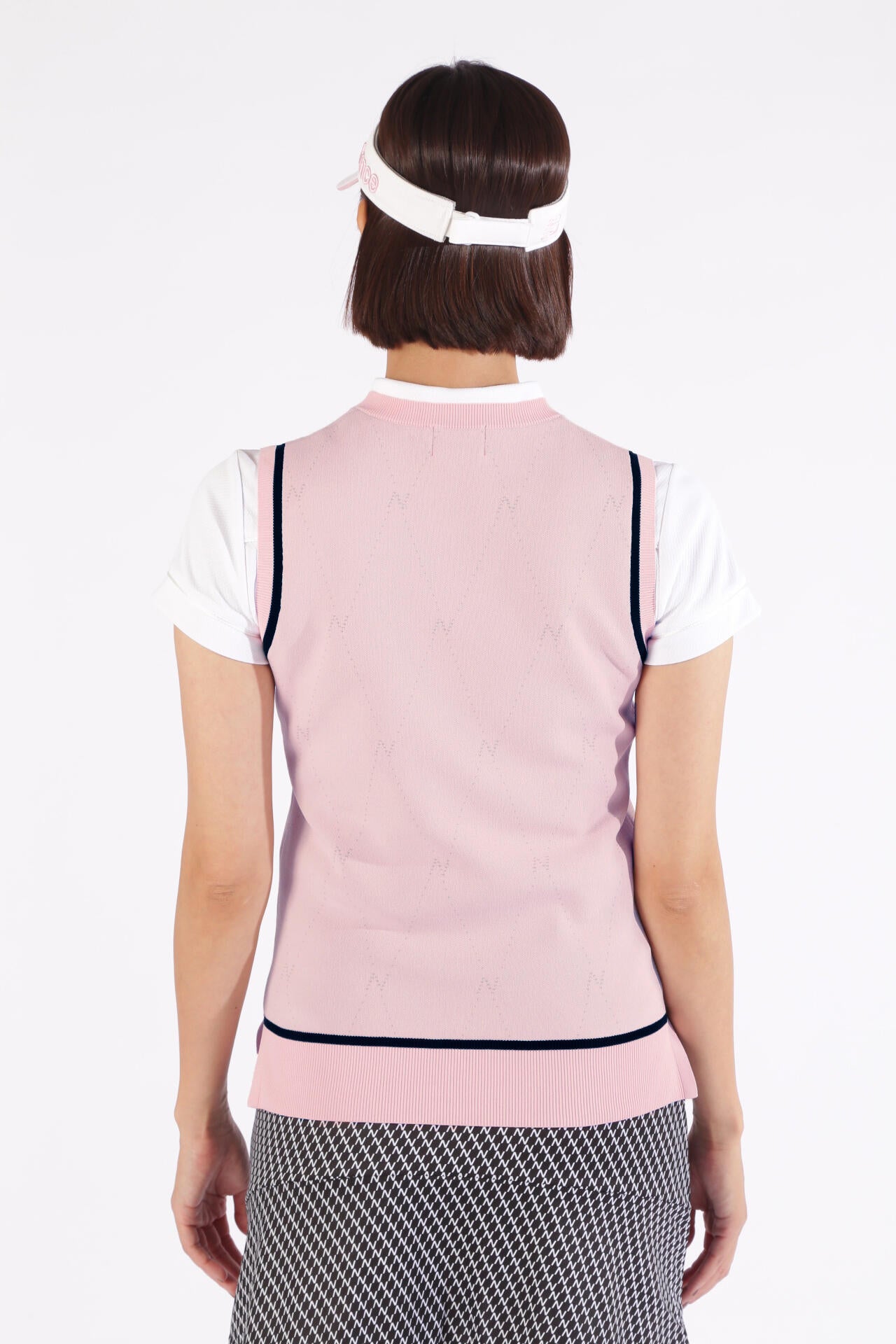 Nアーガイル クルーネック ニット ベスト (WOMENS WORLD)