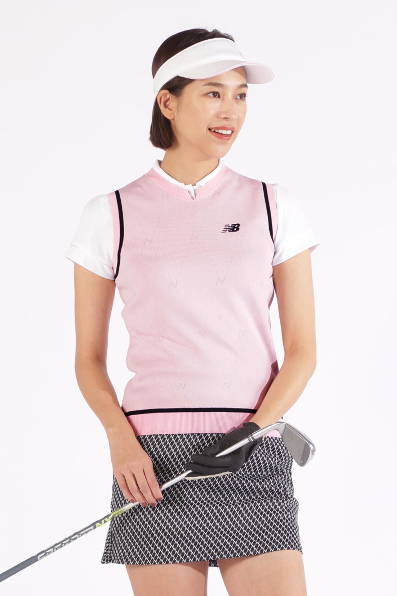 Nアーガイル クルーネック ニット ベスト (WOMENS WORLD)