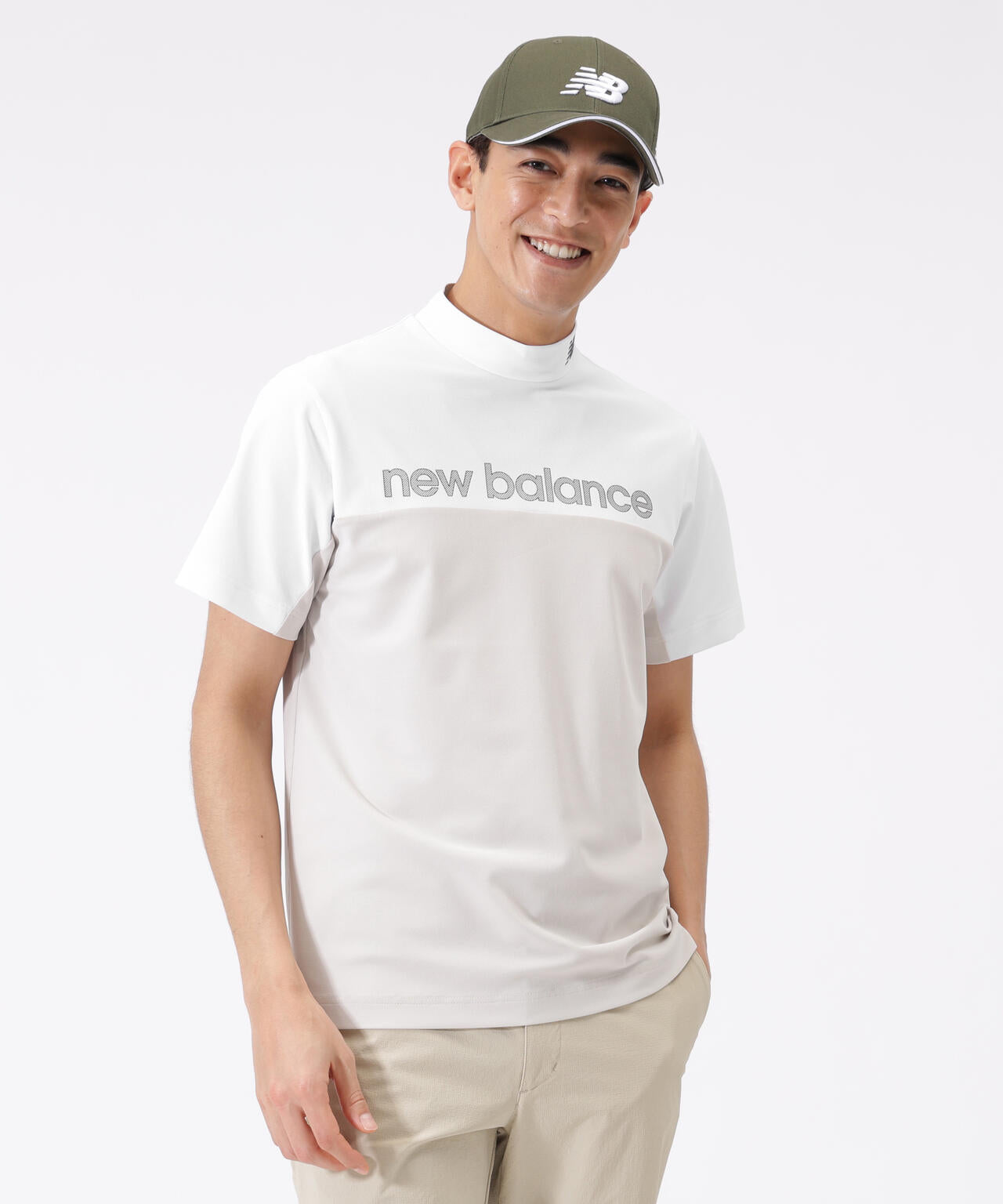 超速乾 UV 防透 半袖 モックネック プルオーバー (MENS)