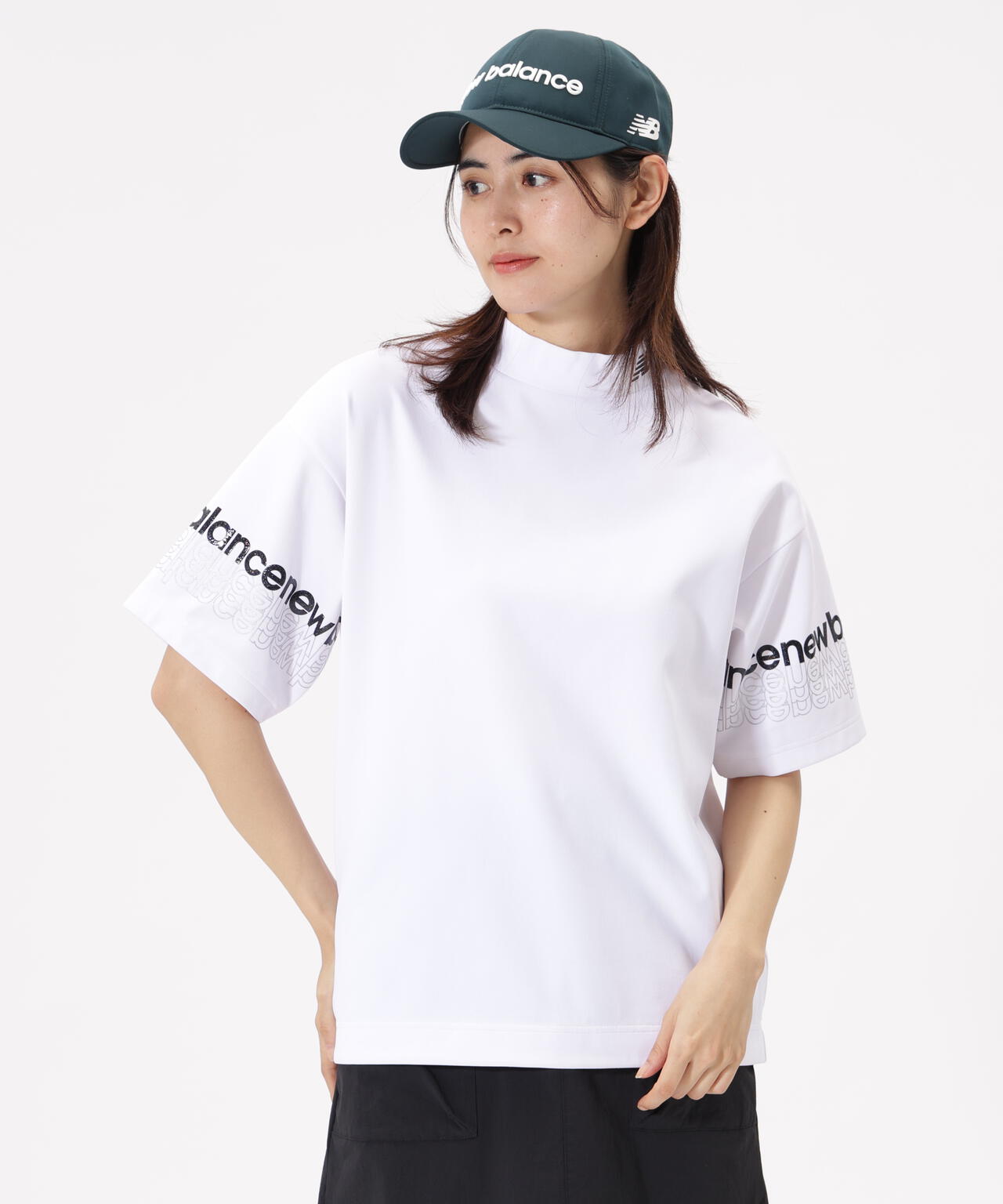 ハーフスリーブ モックネック プルオーバー (WOMENS)