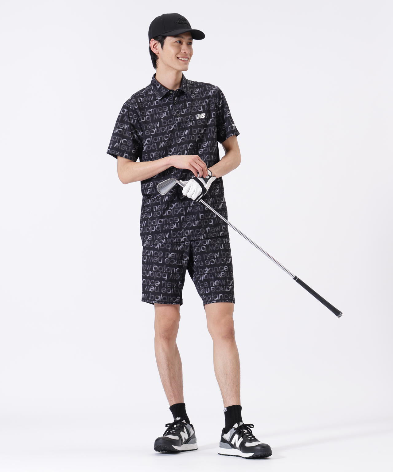 グラデーションボーダーロゴ柄 半袖 カラーシャツ (MENS)
