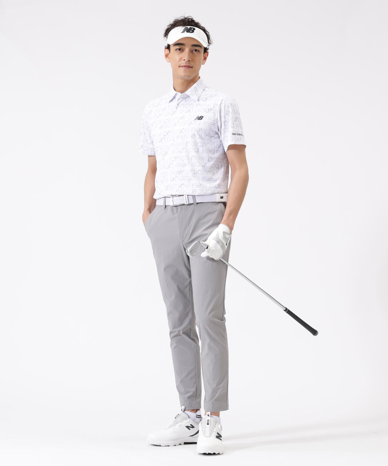 グラデーションボーダーロゴ柄 半袖 カラーシャツ (MENS)