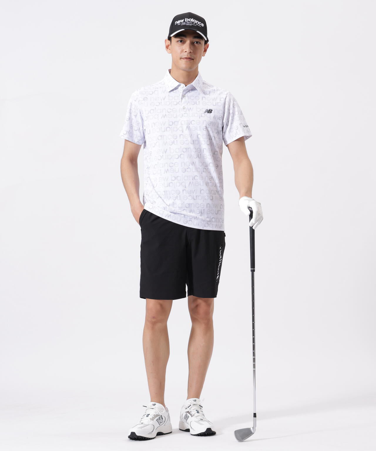グラデーションボーダーロゴ柄 半袖 カラーシャツ (MENS)