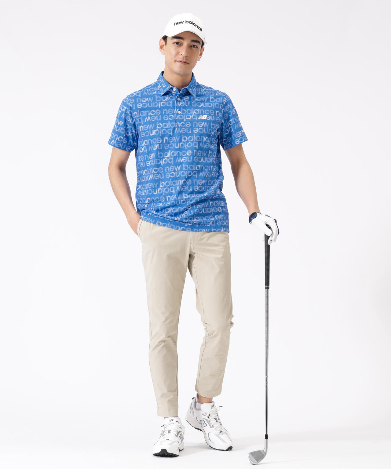 グラデーションボーダーロゴ柄 半袖 カラーシャツ (MENS)