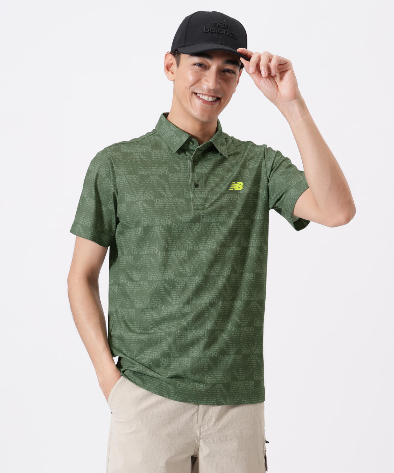 リップルロゴ柄 半袖 カラーシャツ (MENS)