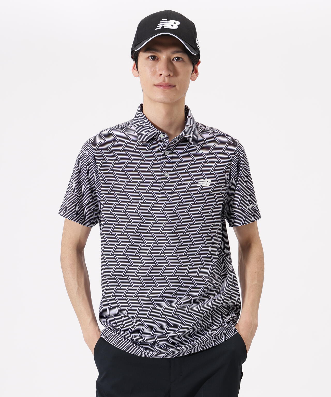 ジオメトリック柄 半袖 カラーシャツ (MENS)