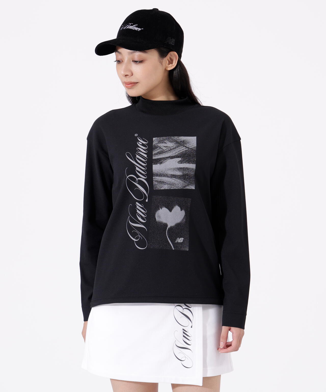 ロゴ×フラワー UV 長袖 モックネック プルオーバー (WOMENS)