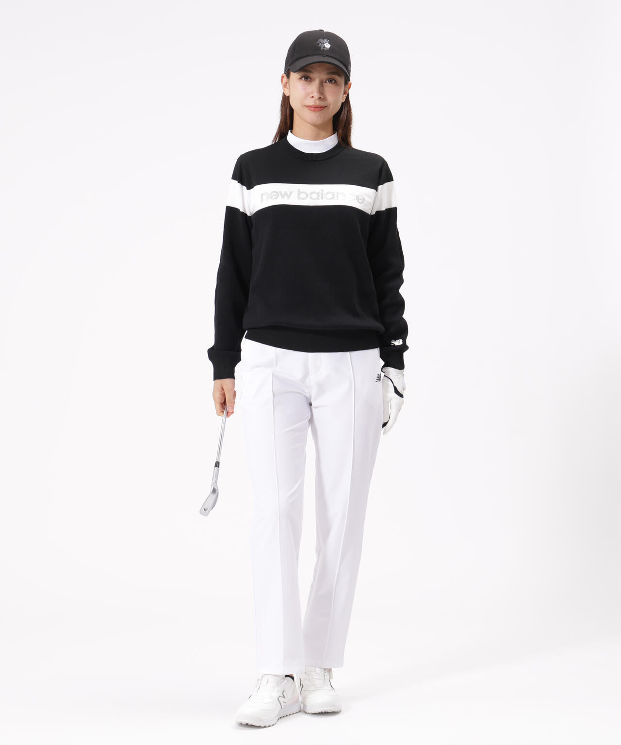 ラメロゴ クルーネック ニット プルオーバー (WOMENS)