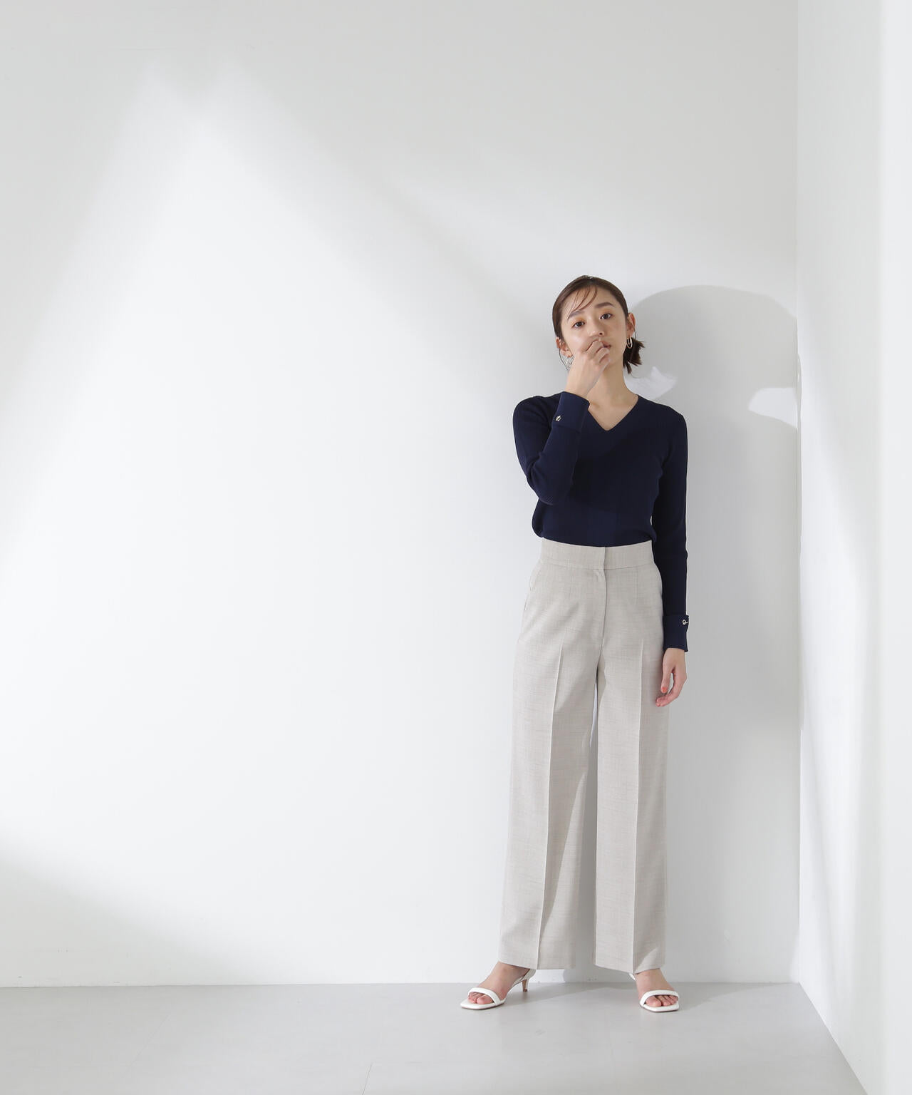 シャークスキンノーブル SETUP ストレートパンツ*