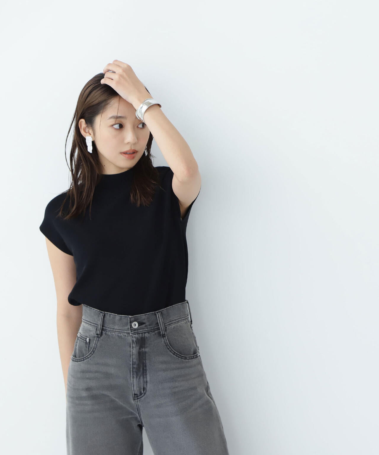 総針ベーシックシリーズ モックネックニット*