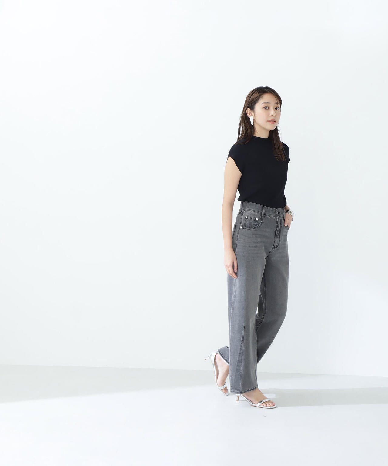 総針ベーシックシリーズ モックネックニット*