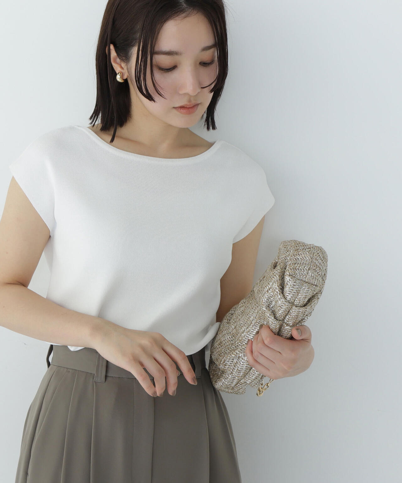 総針ベーシックシリーズ ボートネックニット*