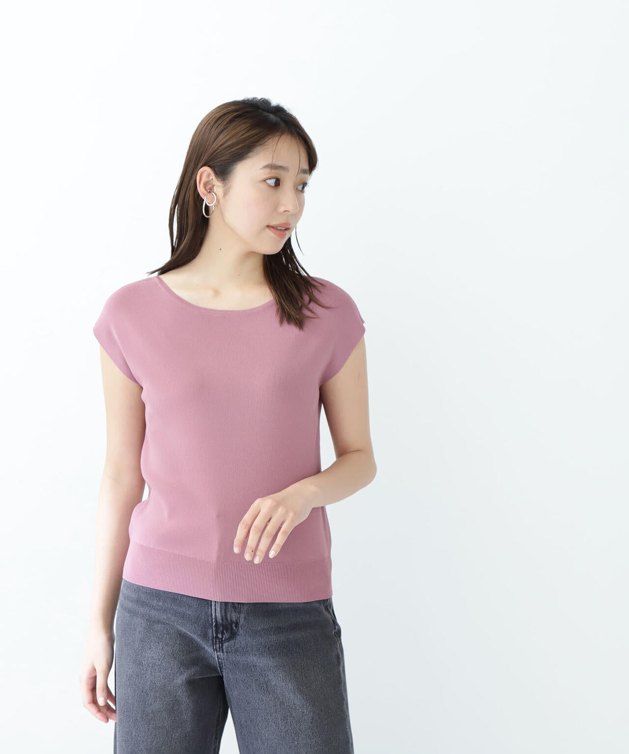 総針ベーシックシリーズ ボートネックニット*