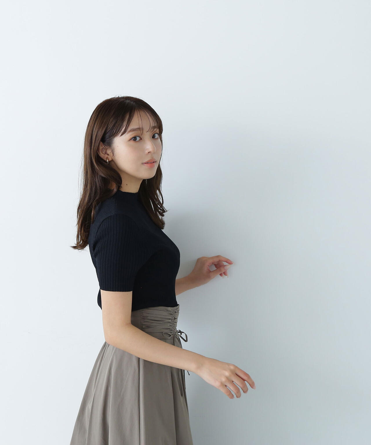 リブベーシックシリーズ ボトルネックニット*