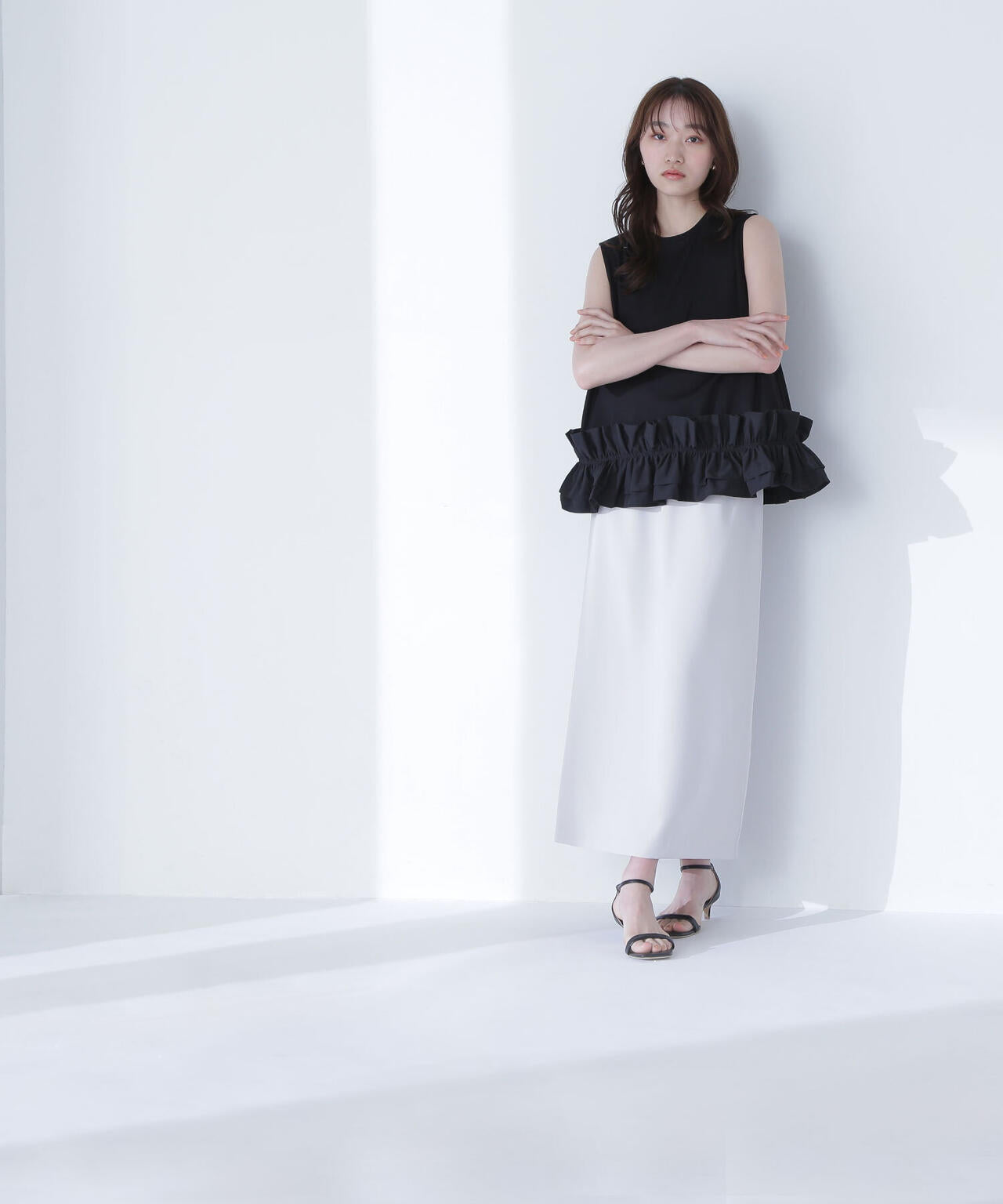 ナローリボンストレートスカート*