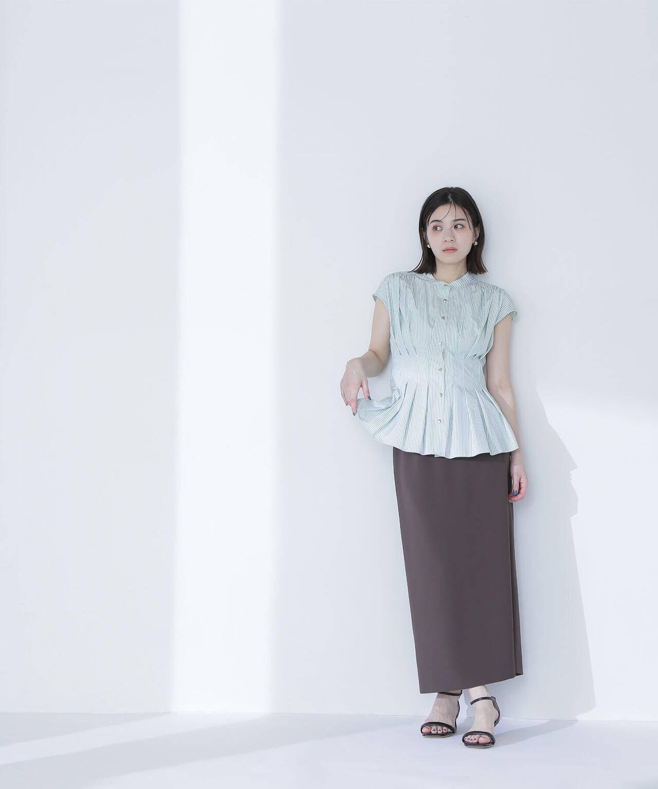 ナローリボンストレートスカート*
