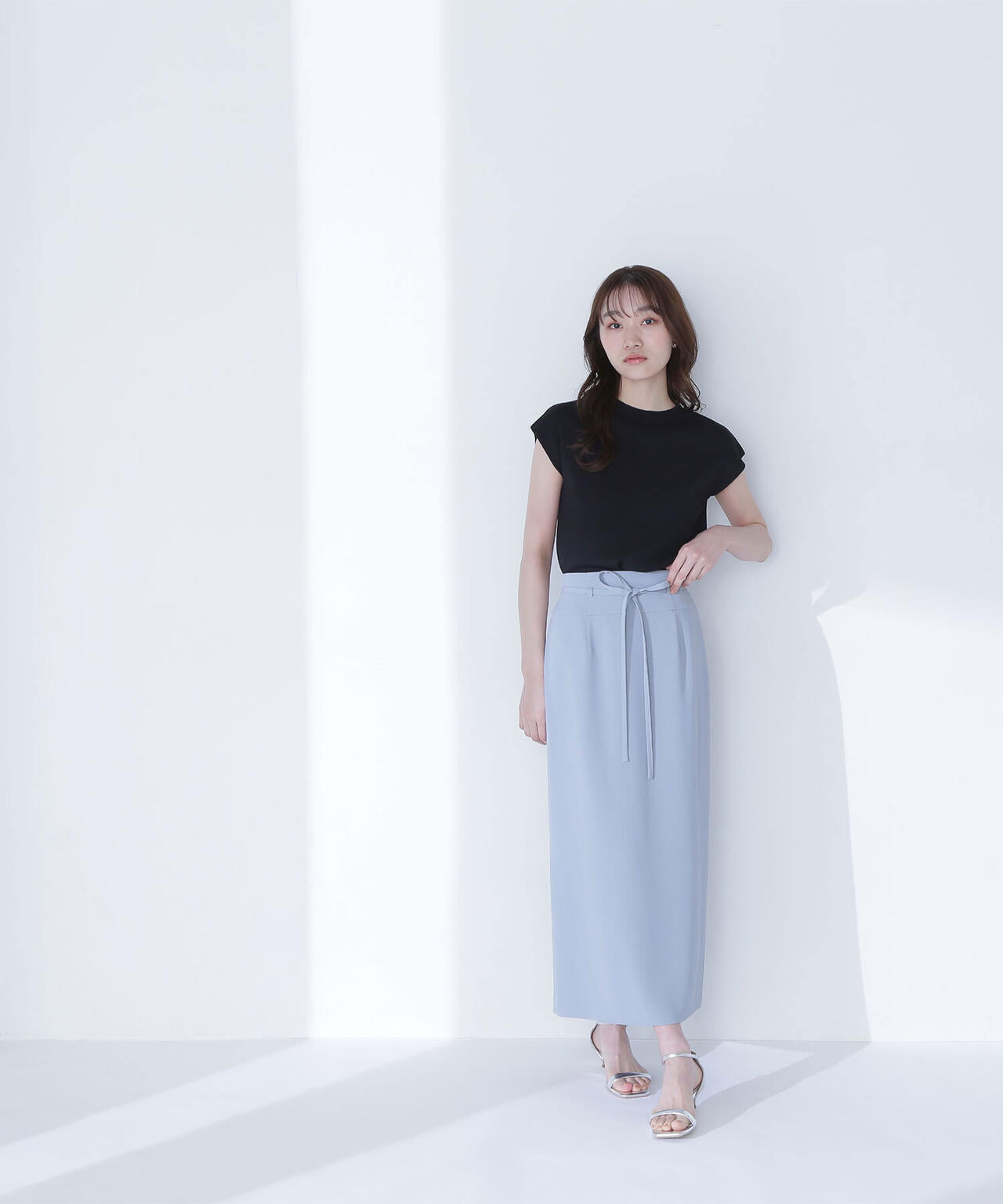 ナローリボンストレートスカート*