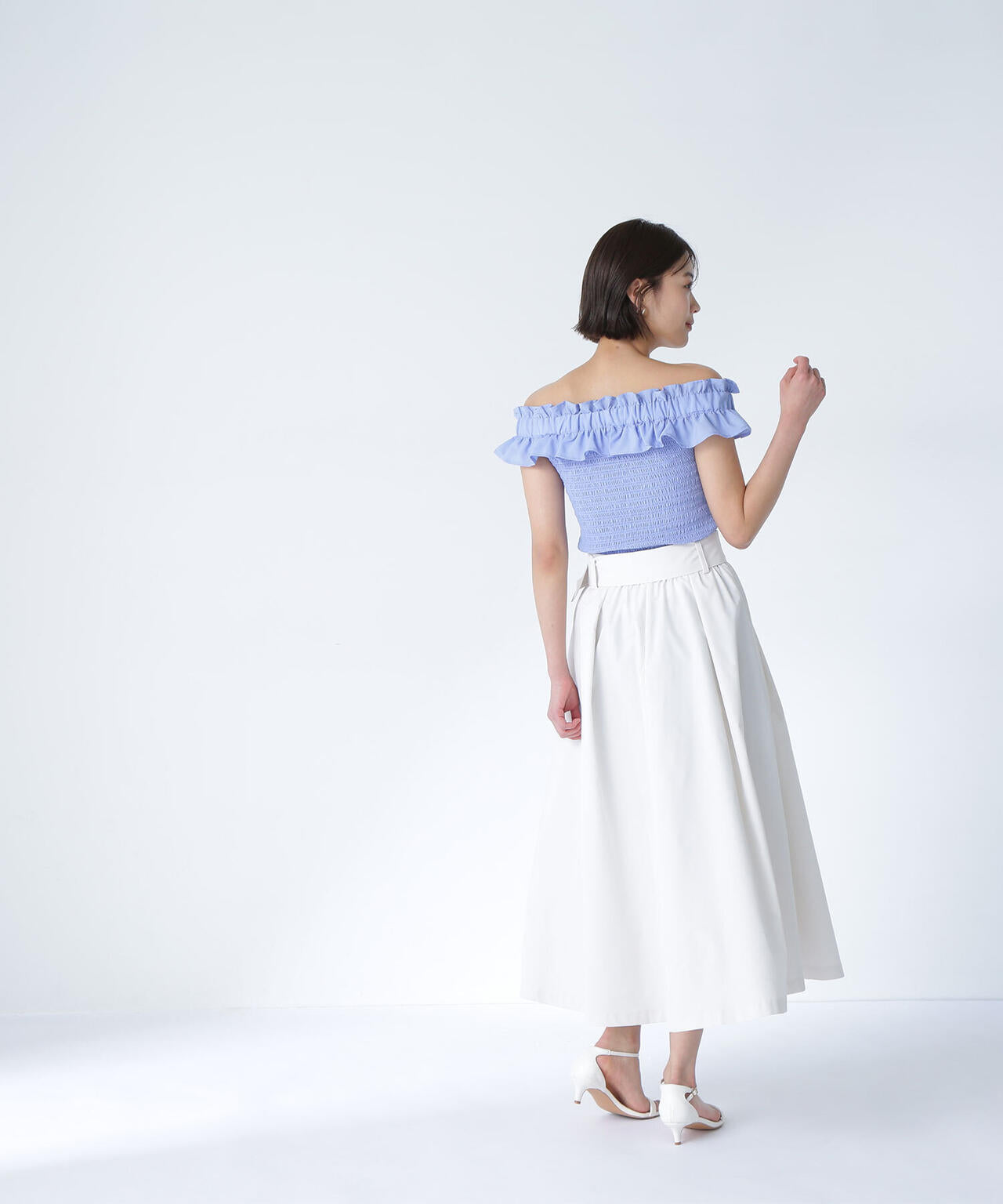 ワイドベルトタフタスカート*