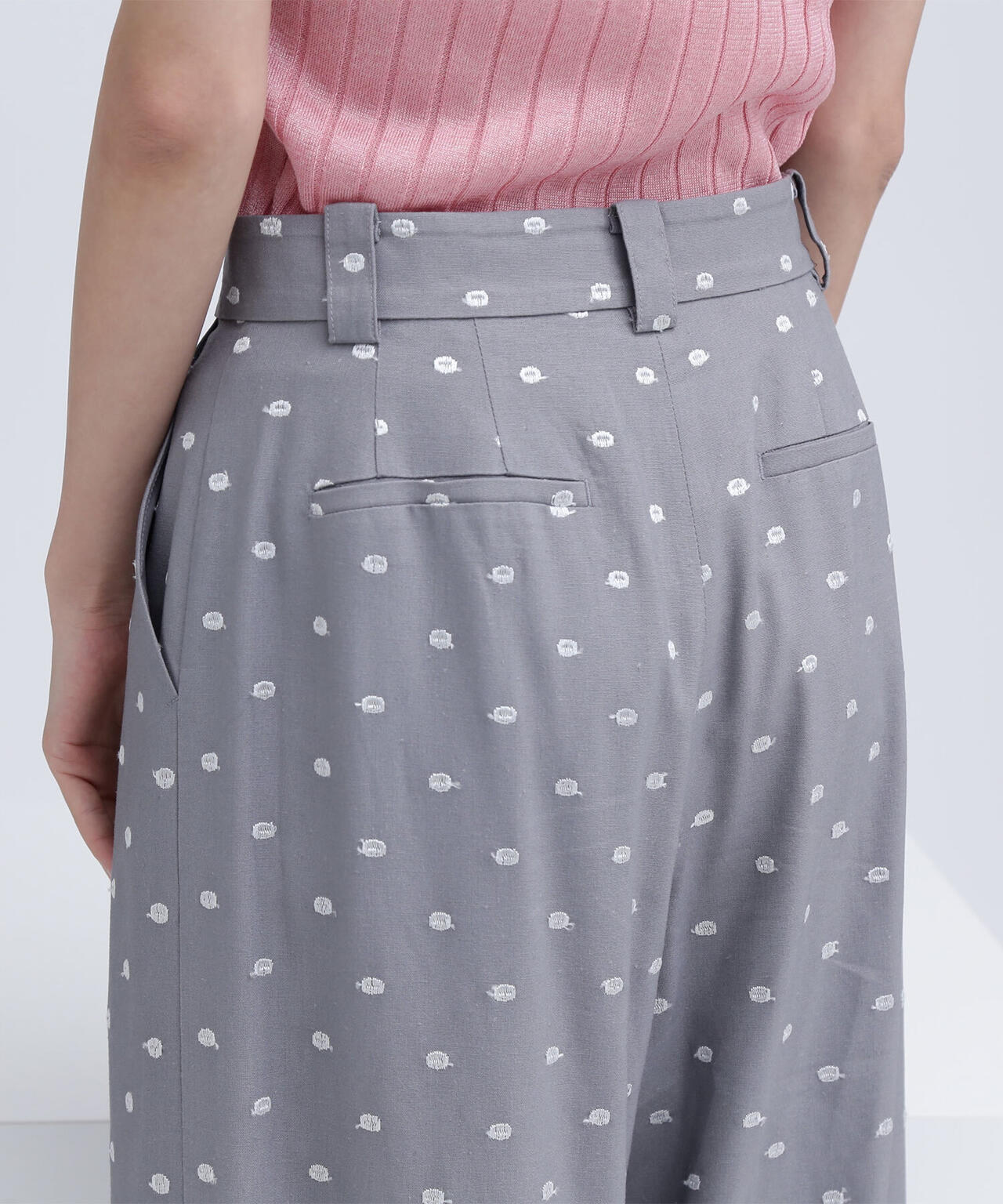 ドット刺繍パンツ＊