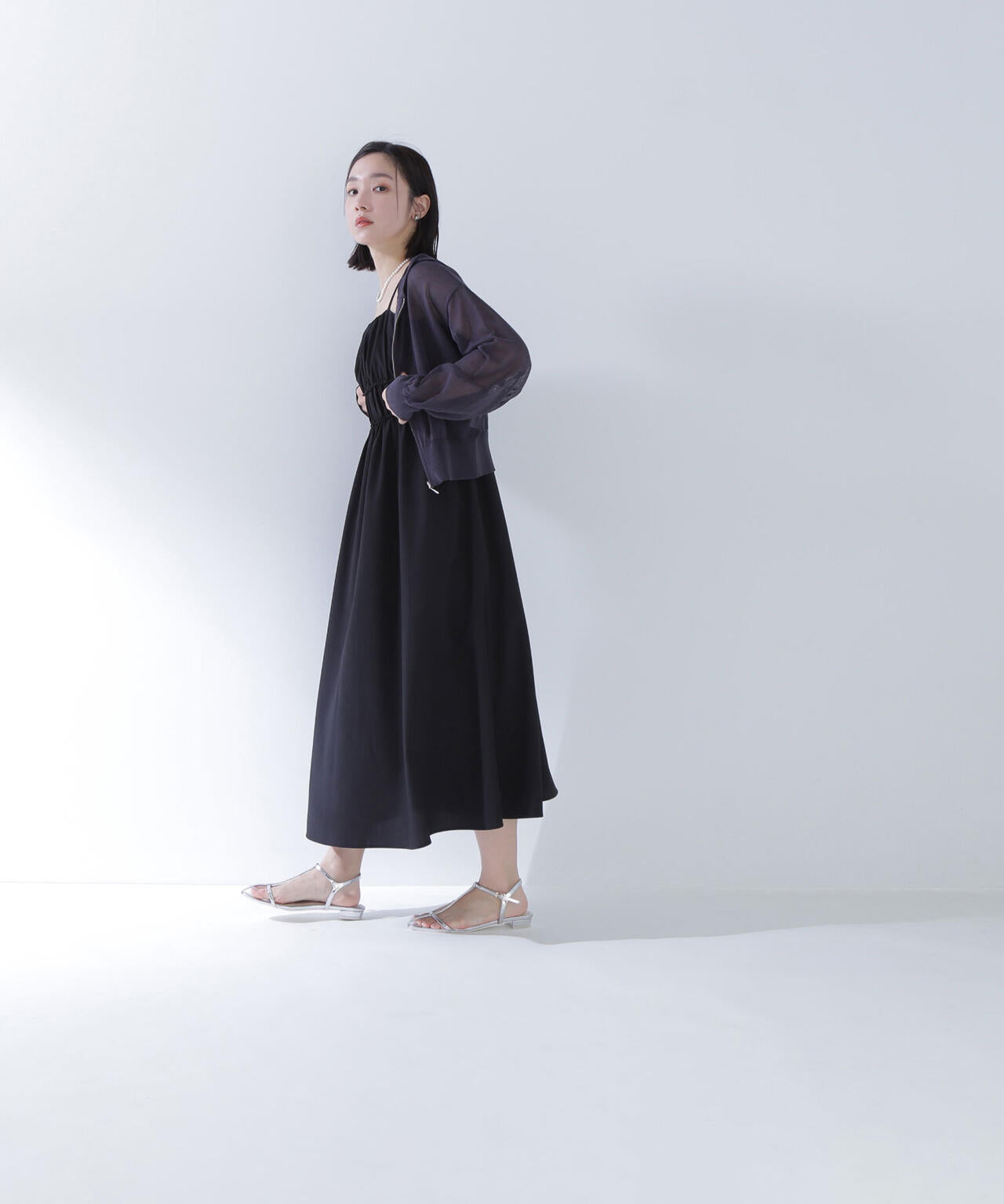 【THINK NATURAL】ギャザーデザインキャミワンピース*