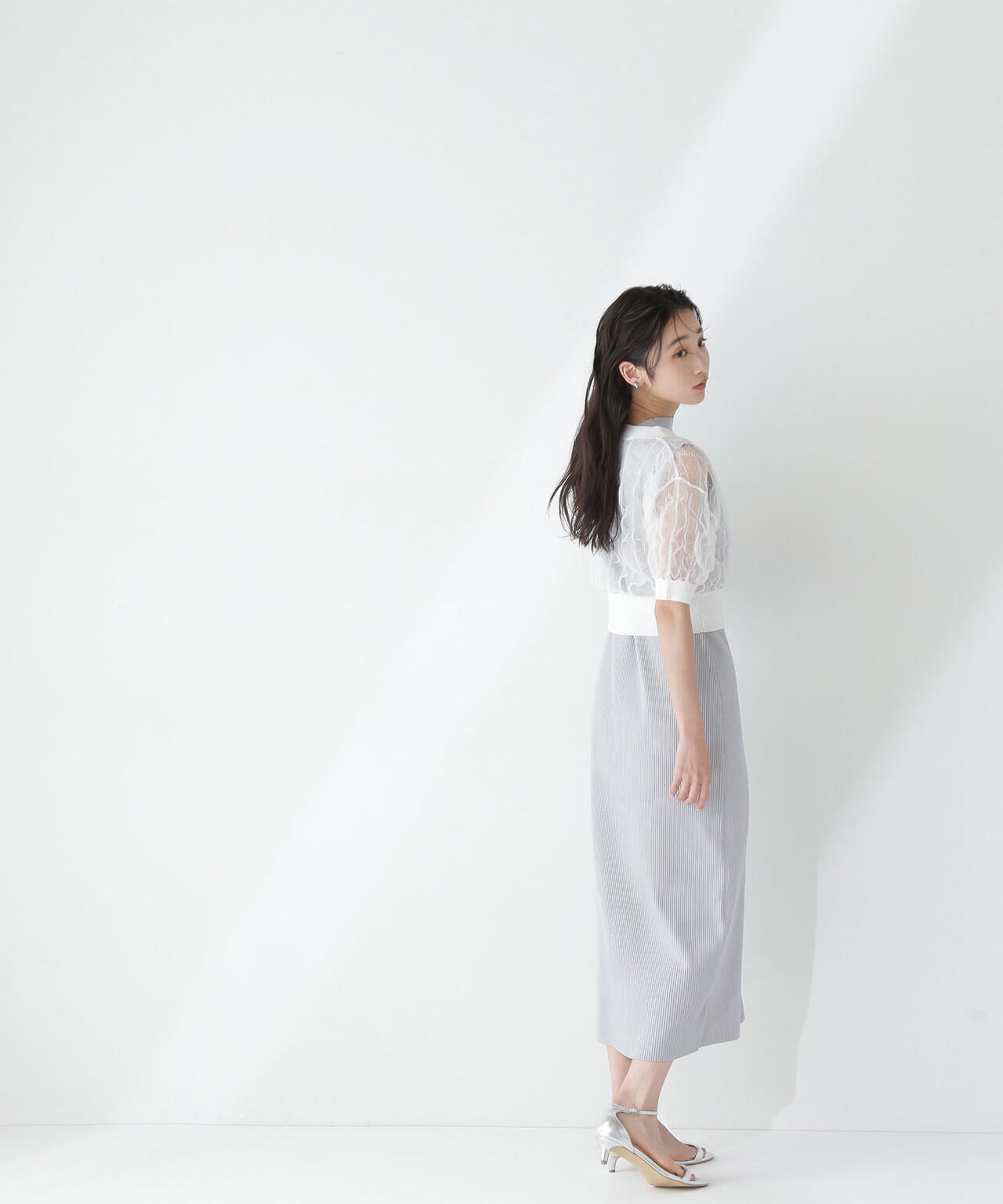 シャーリングシアーカーデセットワンピース＊
