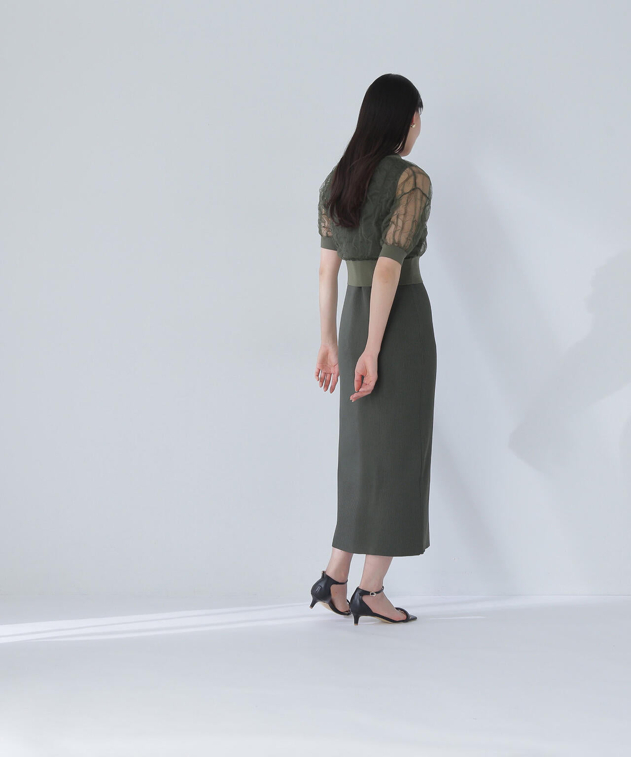 シャーリングシアーカーデセットワンピース＊