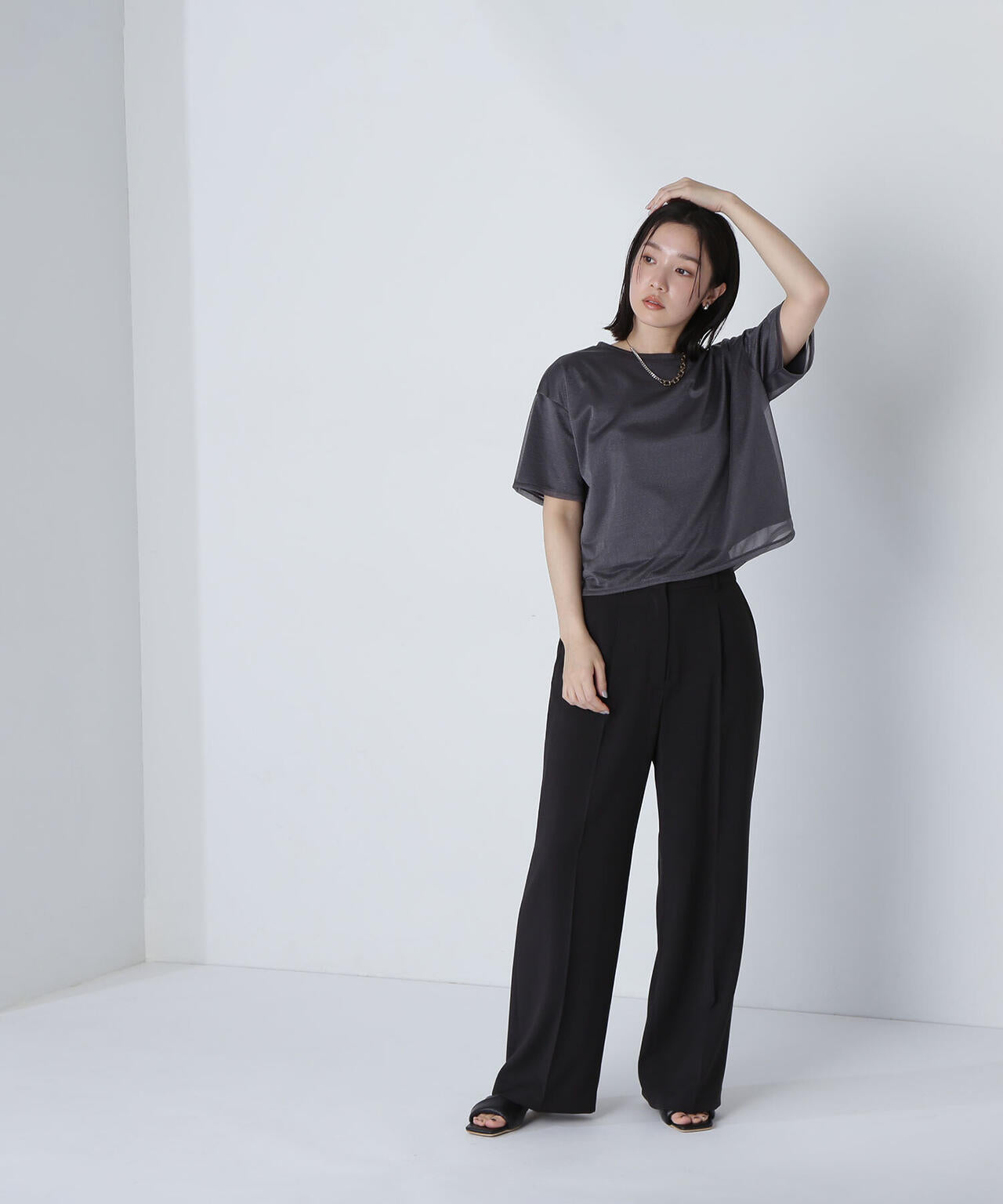 グロッシーシアーレイヤードTシャツ＊