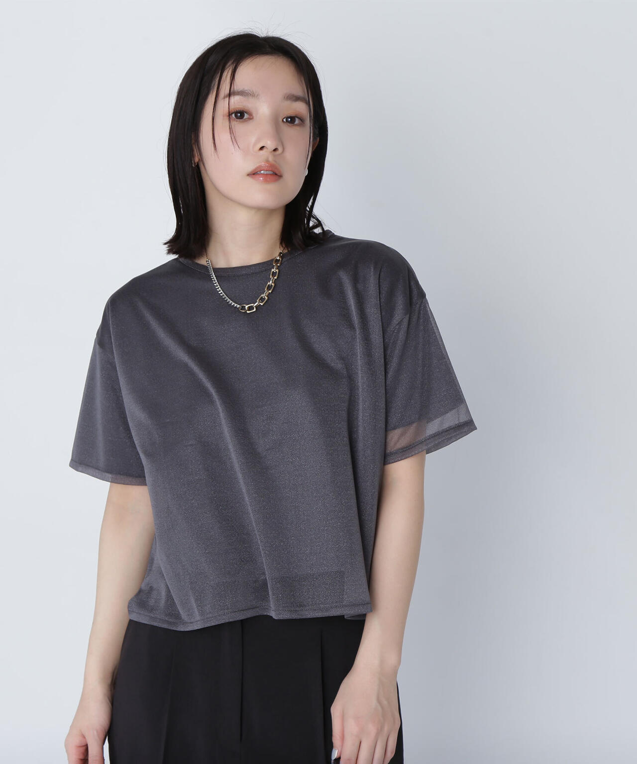 グロッシーシアーレイヤードTシャツ＊