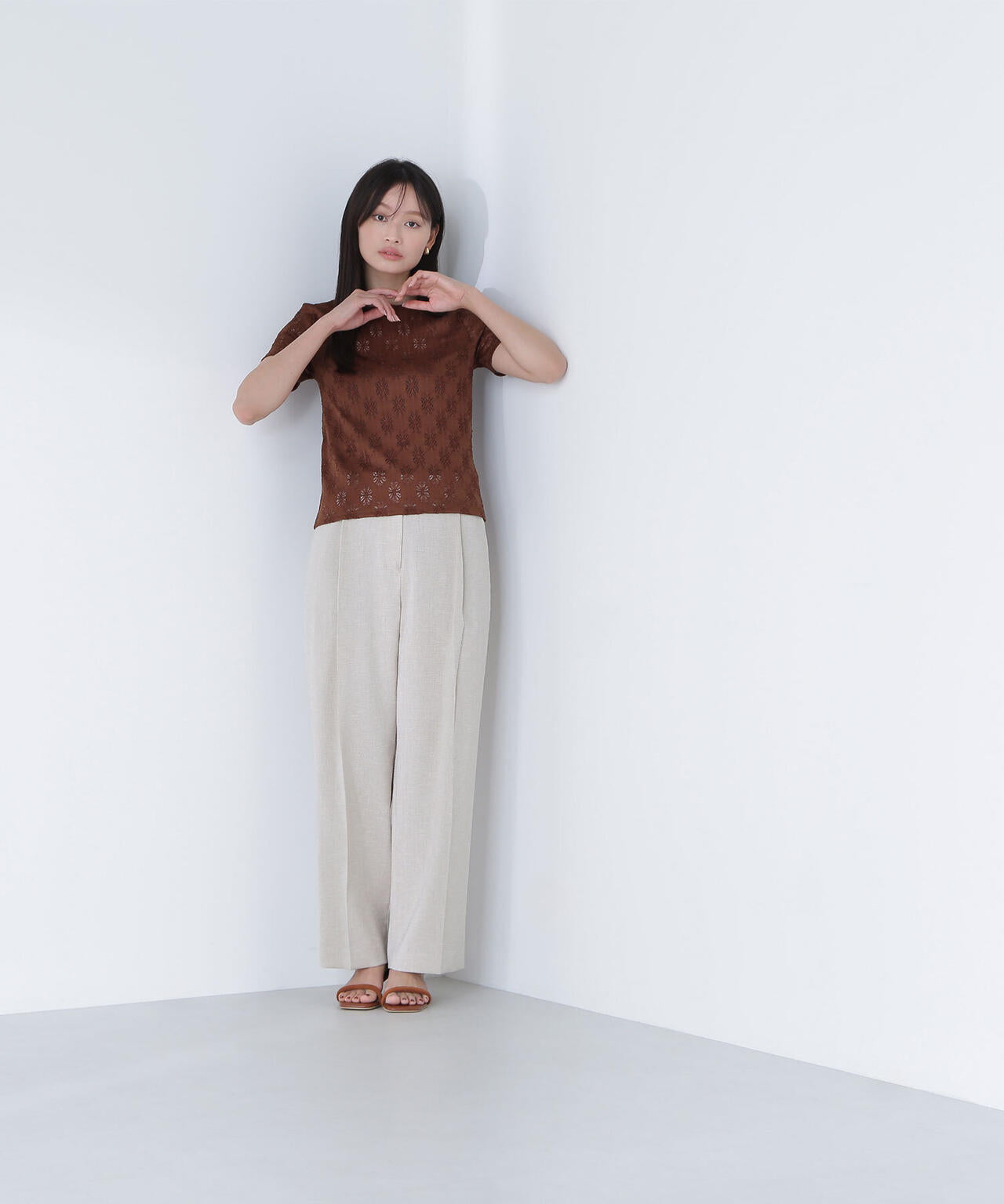 カットレースTシャツ*
