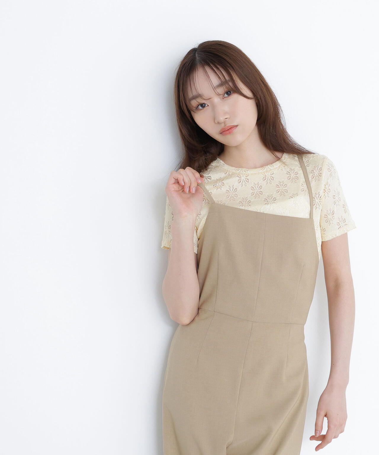 カットレースTシャツ*