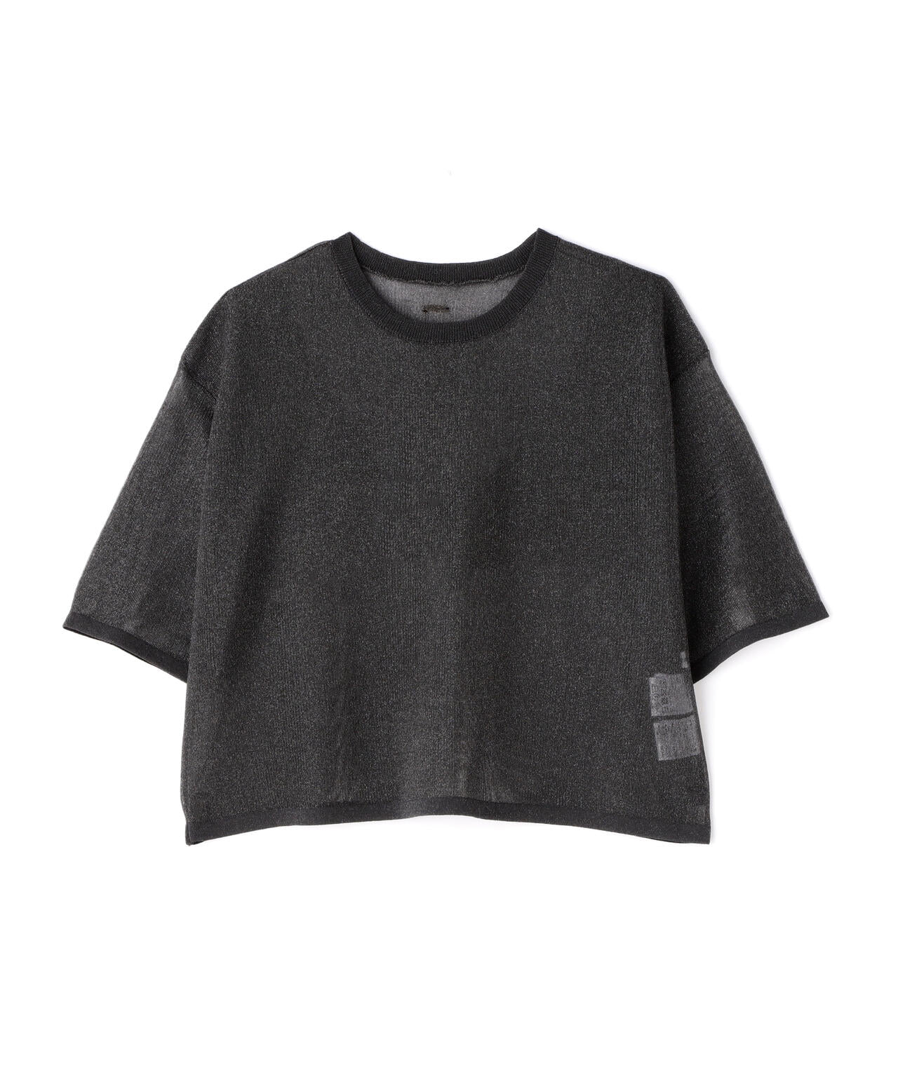 クロップドシアーニットTシャツ*
