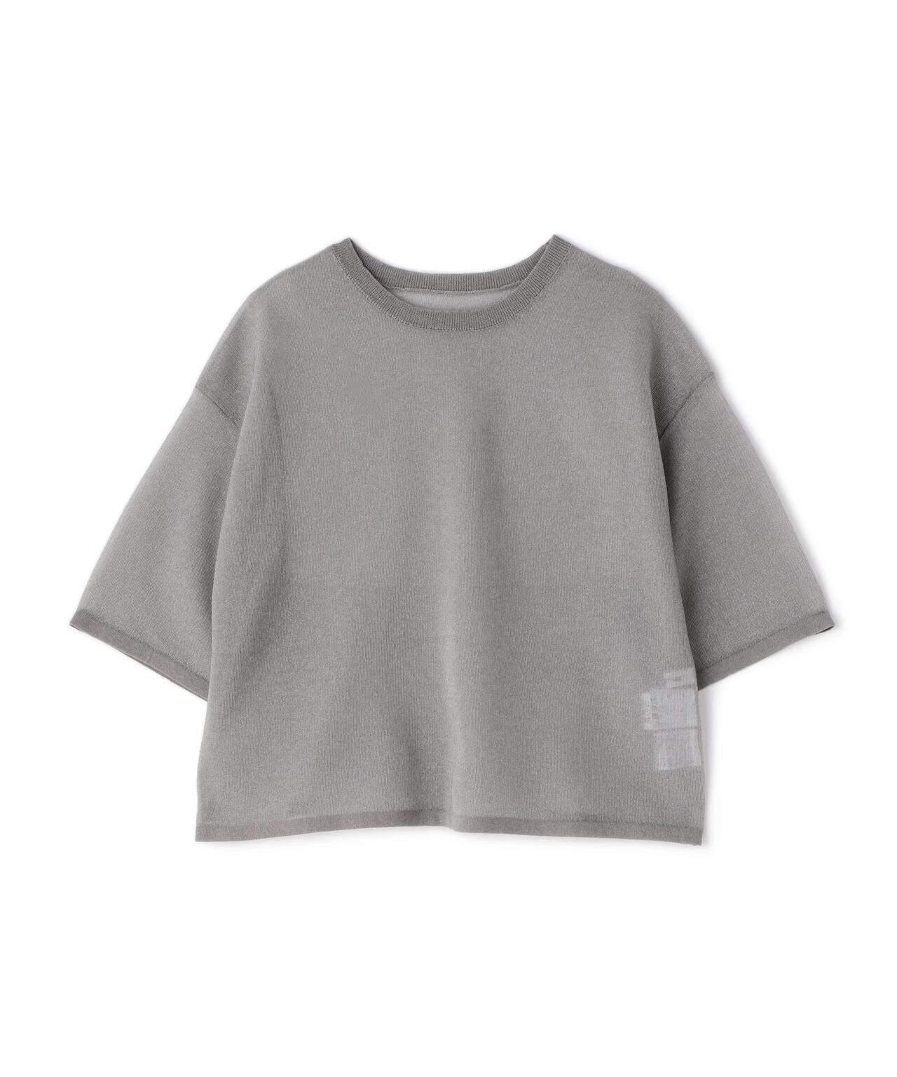 クロップドシアーニットTシャツ*
