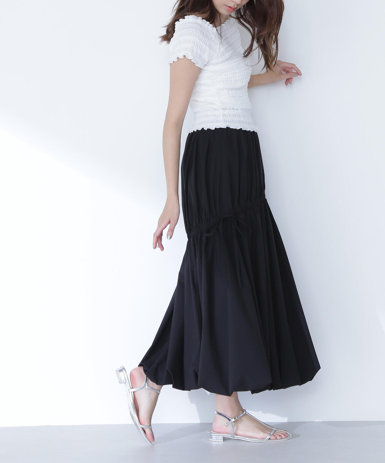 【THINK BEAUTY】タフタギャザーバルーンスカート*